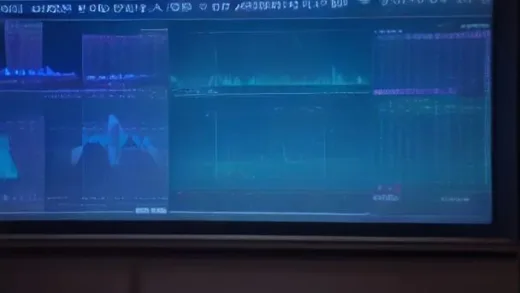 Korean financial news studio with large KOSPI index chart screen showing sharp decline from 8400 to 5500 and partial rebound to 6300, professional market commentator analyzing semiconductor stocks, modern trading room atmosphere, cinematic lighting, high detail